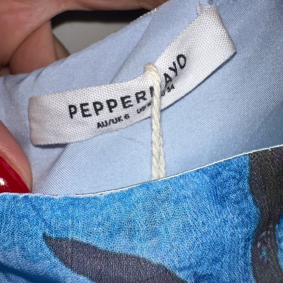 NWT Solaris Strapless Maxi Blue Floral Dress Size US 2 - Picture 7 of 9